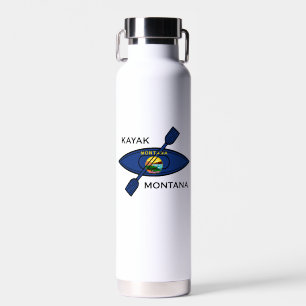 Kayak Montana Flag Water Bottle