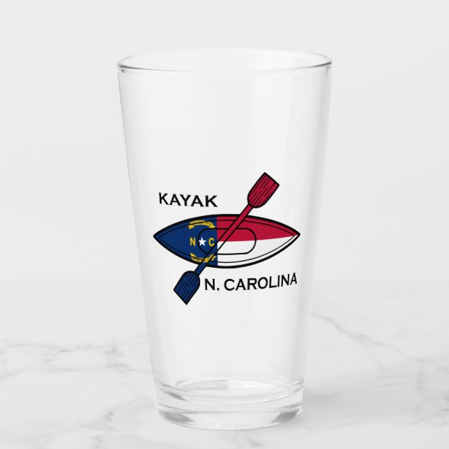 Kayak North Carolina Flag Glass (Front)