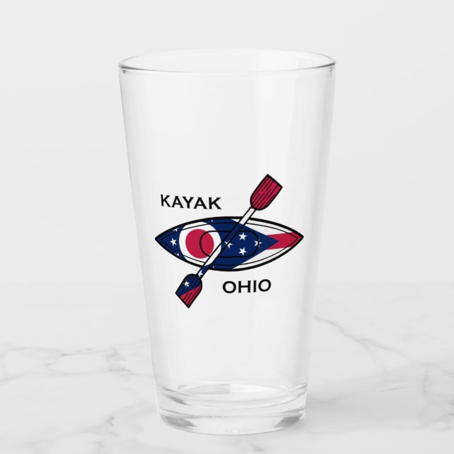 Kayak Ohio Flag Glass (Front)
