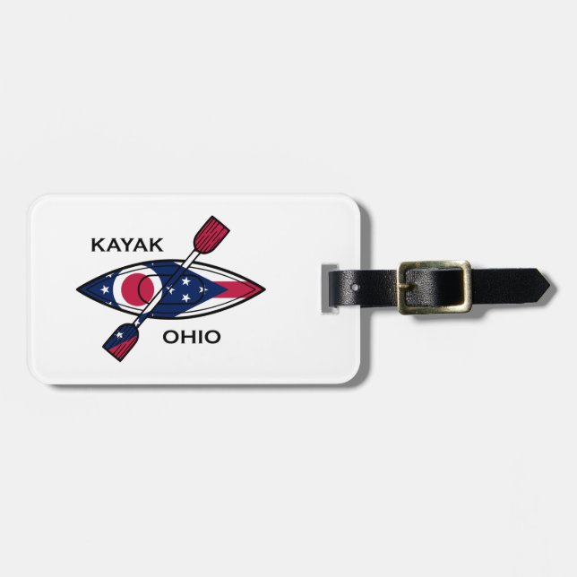Kayak Ohio Flag Luggage Tag (Front Horizontal)