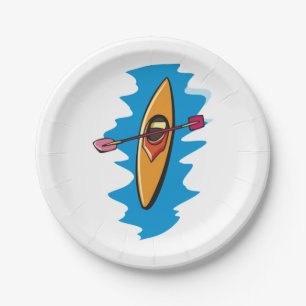 Kayak Paddle Water Sport Paper Plate