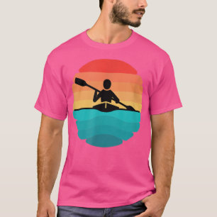 Kayak Paddler Vintage Sunset Silhouette T-Shirt