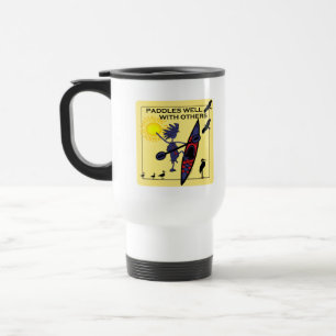 Kayak Paddles Well on Yellow Travel Mug
