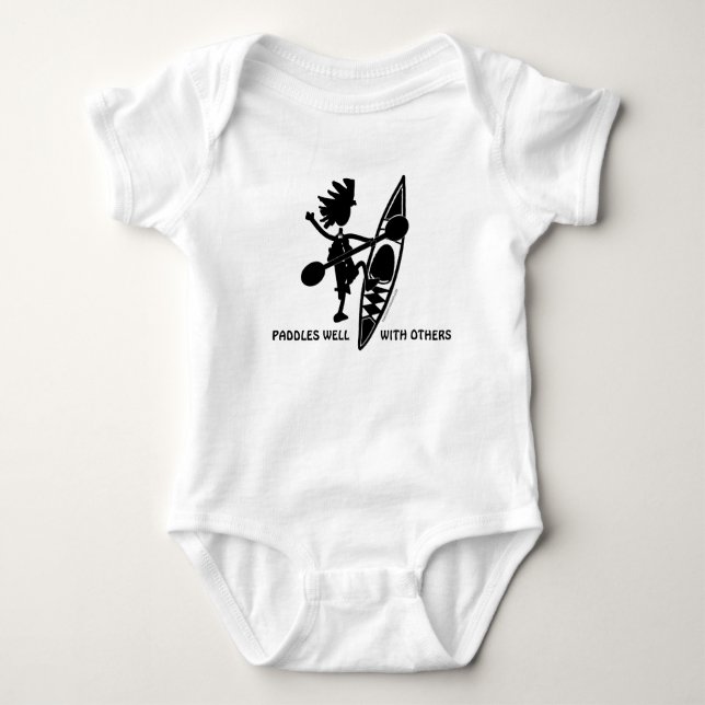 Kayak: Paddles Well With Others Baby Bodysuit (Front)