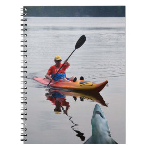 Kayak, paddling, shark, cottage country notebook