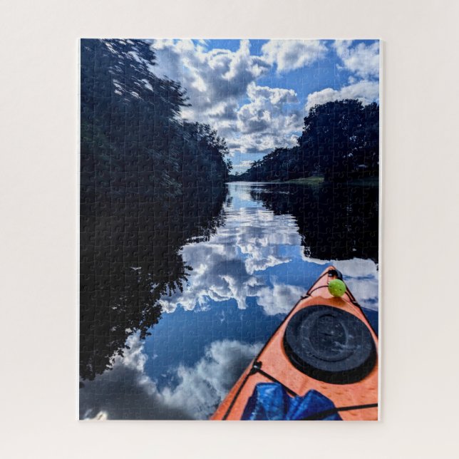 Kayak Reflections on Lake Jigsaw Puzzle (Vertical)