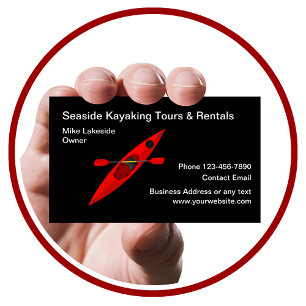 Kayak Rental Water Sports Business Card Design