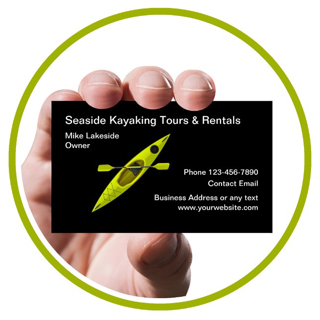kayak Rental Water Sports Theme Business Card (Creator Uploaded)