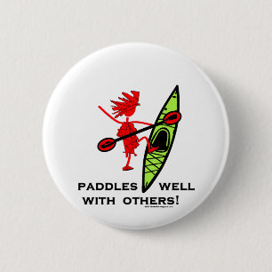 Kayak Shirt, Kayak Gift, Bumper Sticker and more! 6 Cm Round Badge