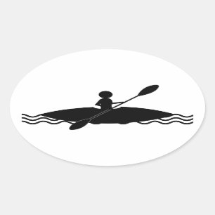 Kayak Stick Man Logo Oval Sticker