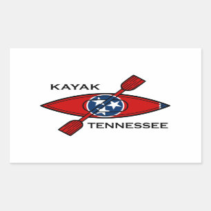 Kayak Tennessee Flag Rectangular Sticker