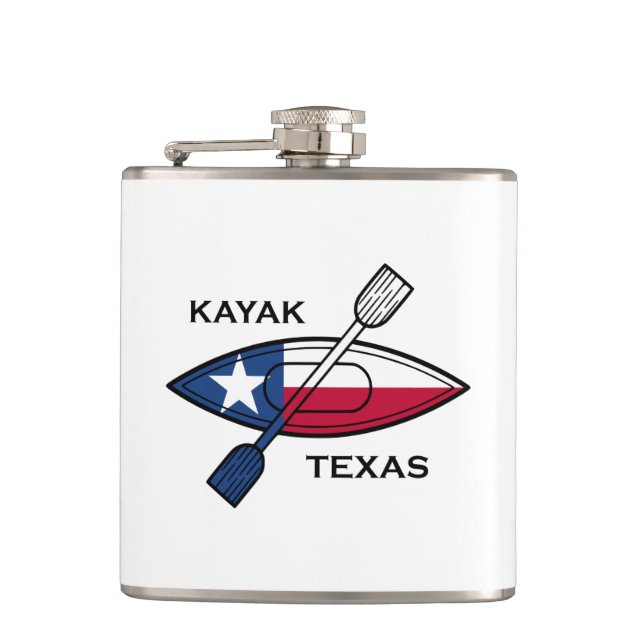 Kayak Texas Flag Hip Flask (Front)