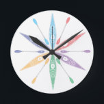 Kayak Time<br><div class="desc">Kayak Time colourful clock. It's always kayak time with these cheery kayaks forming the background for this colourful clock face.</div>