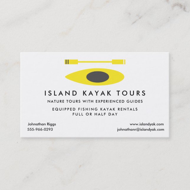 Kayak Tour Guide Business Card (Front)