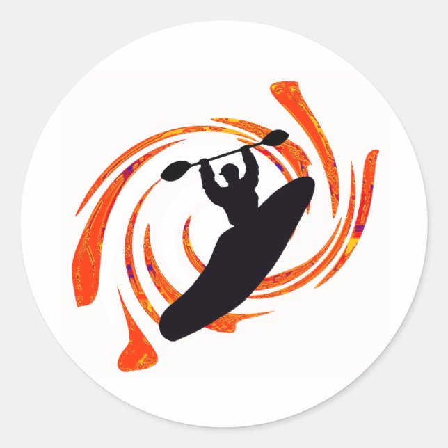 kayak Waters Rising Classic Round Sticker (Front)