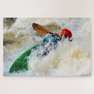 Kayak Whitewater Adrenaline Rush - 20x30 Jigsaw Puzzle