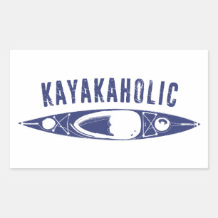 Kayakaholic Rectangular Sticker