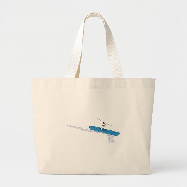 Kayaker on the water large tote bag (Front)