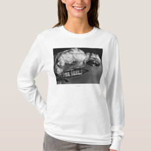 Kayaker wearing water-proof jacket with toy boat T-Shirt