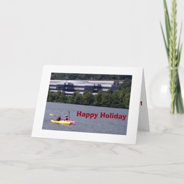 KAYAKERS PADDLE OUT TO SAY HAPPY HOLIDAY CARD (Front)