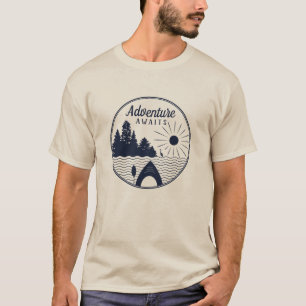 Kayaking Adventures Await with Kayak Illustration T-Shirt