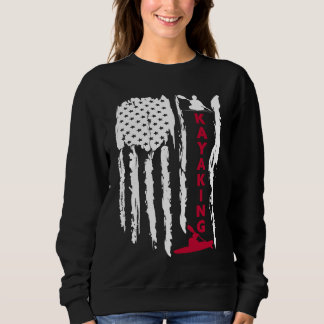 Kayaking American US Flag graphic Kayaker Sweatshirt