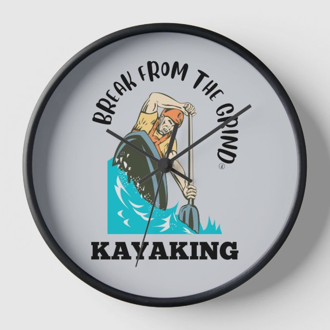 Kayaking (Black) Clock (Front)