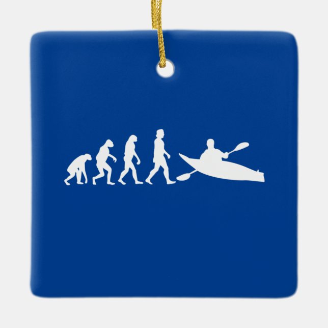 Kayaking Canoeing Evolution Ceramic Ornament (Front)