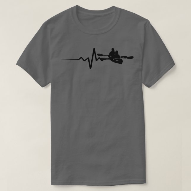 Kayaking Canoeing Heartbeat T-Shirt (Design Front)