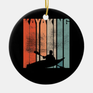 Kayaking Canoeing Retro Ceramic Tree Decoration