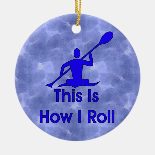 Kayaking Ceramic Tree Decoration (Front)
