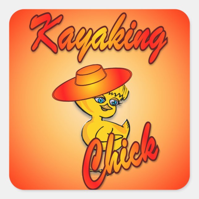 Kayaking Chick #5 Square Sticker (Front)