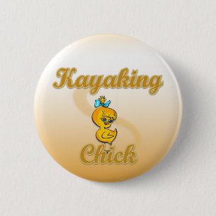 Kayaking Chick 6 Cm Round Badge