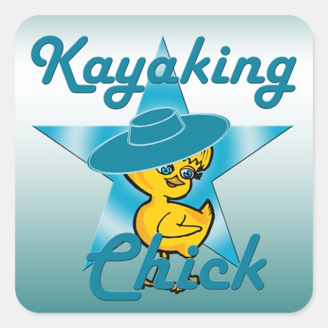 Kayaking Chick #7 Square Sticker (Front)