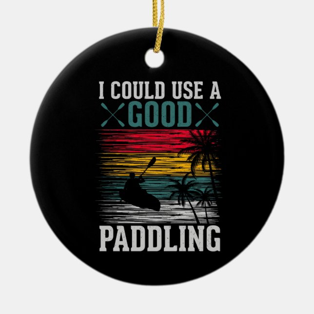 Kayaking Could Use Paddling Ceramic Tree Decoration (Front)