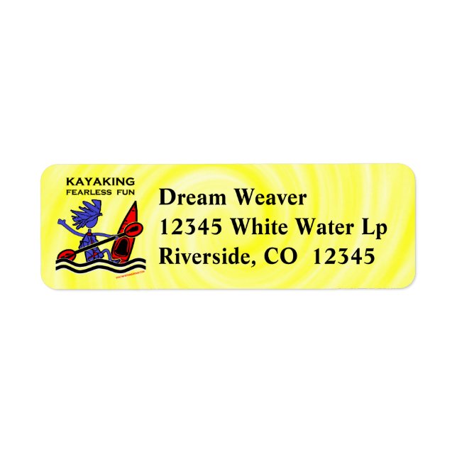 Kayaking Fearless Fun Address Label (Front)