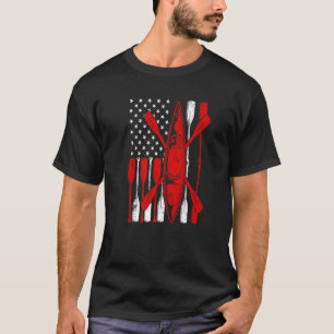 Kayaking For Men Women Cool American Flag Kayak T-Shirt