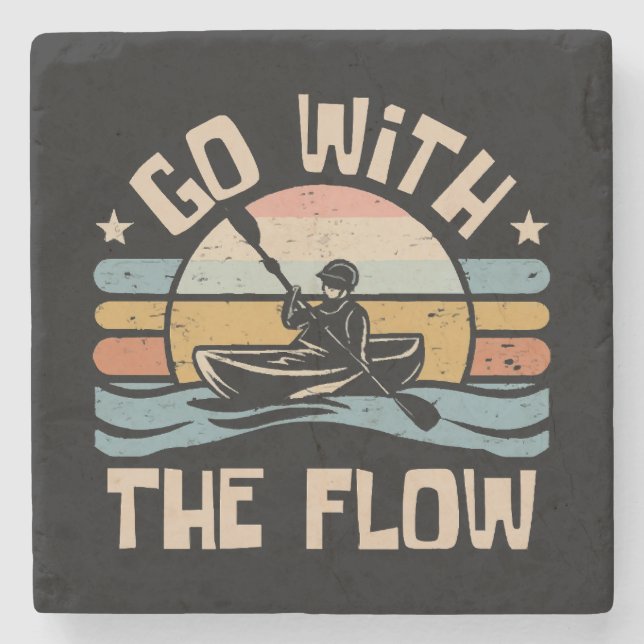 kayaking-funny stone coaster (Front)