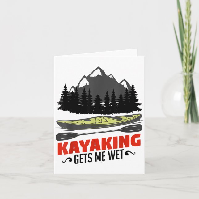 Kayaking Gets Me Wet Funny Kayak Kayaker Christmas Card (Front)
