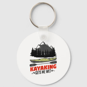 Kayaking Gets Me Wet Funny Kayak Kayaker Christmas Key Ring