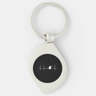 Kayaking Heartbeat Key Ring
