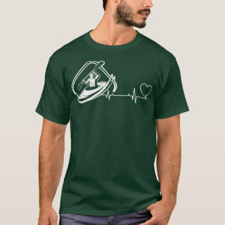 Kayaking Heartbeat Love for Kayaking lover Black T-Shirt