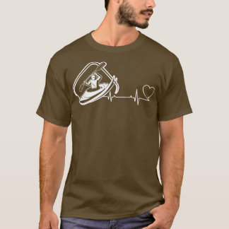 Kayaking Heartbeat Love for Kayaking lover Black T-Shirt
