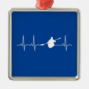 Kayaking Heartbeat Metal Tree Decoration