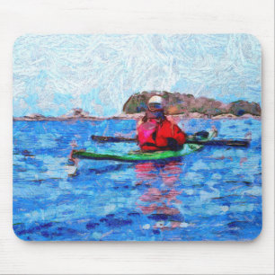Kayaking in Alaska Barenoff Islands Painterly Mouse Pad