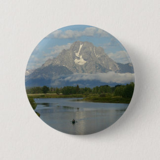 Kayaking in Grand Teton National Park 6 Cm Round Badge