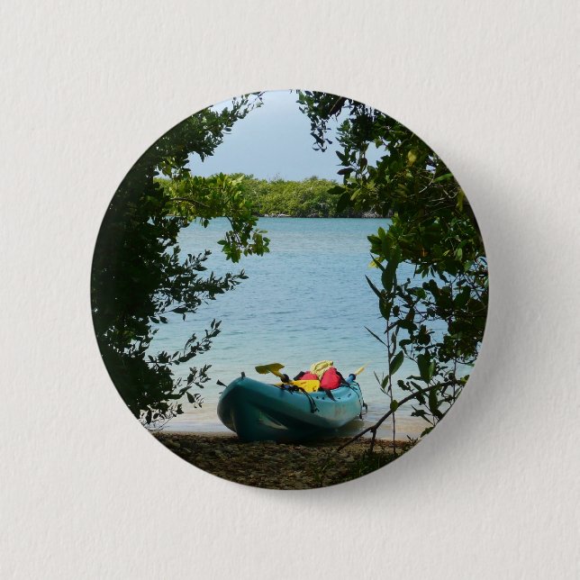 Kayaking in St. Thomas US Virgin Islands 6 Cm Round Badge (Front)