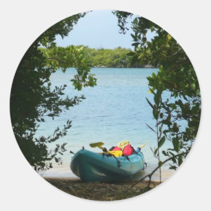 Kayaking in St. Thomas US Virgin Islands Classic Round Sticker