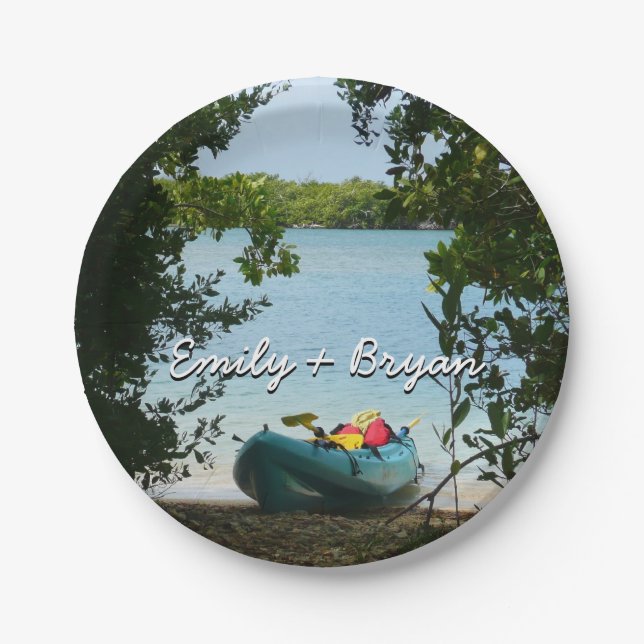 Kayaking in St. Thomas US Virgin Islands Paper Plate (Front)