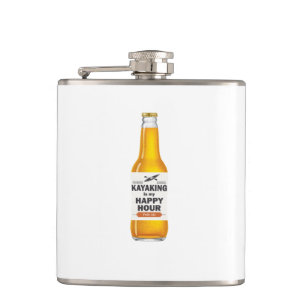 Kayaking Is My Happy Hour Hip Flask